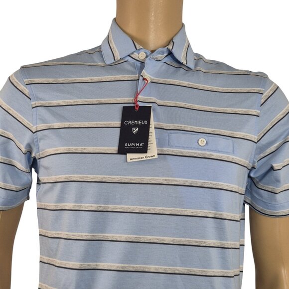 Daniel Cremieux Other - Daniel Cremieux Men's Polo Shirt Size S Blue White Striped Short Sleeve (14)